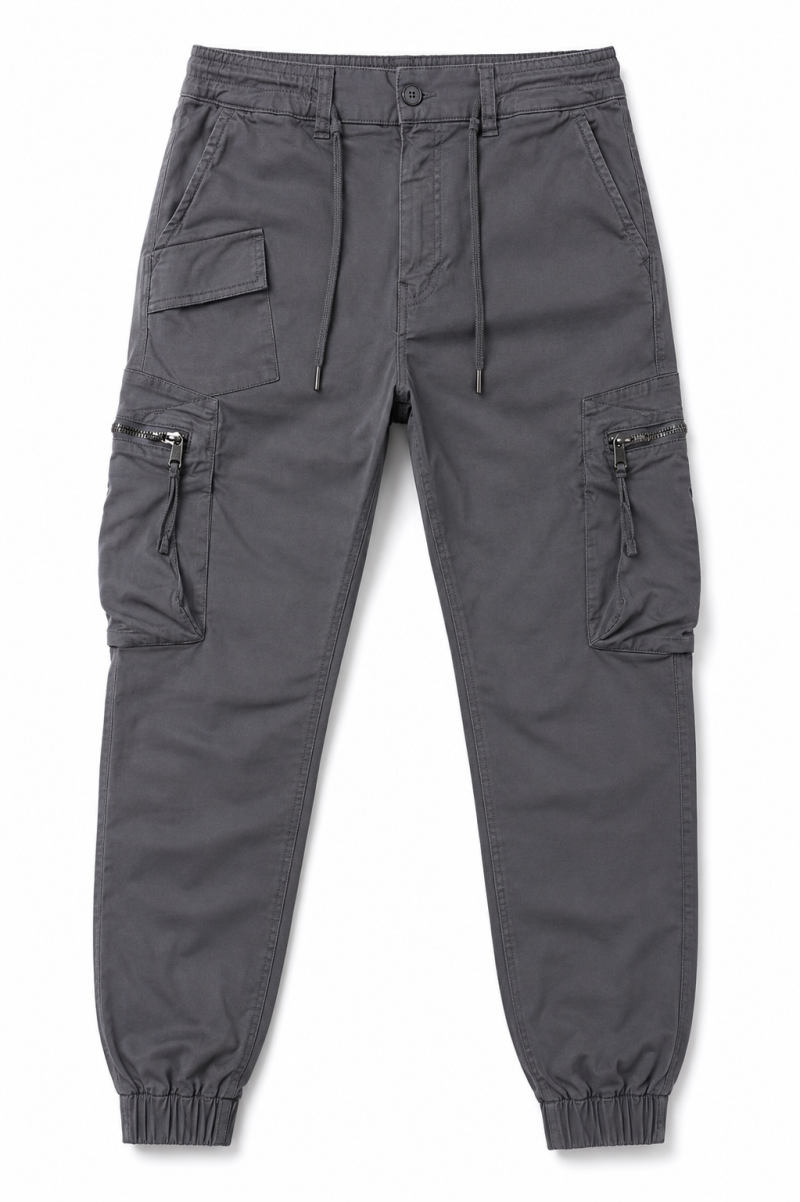 Men’s Charcoal Gray Cargo Joggers – Urban Streetwear Pants